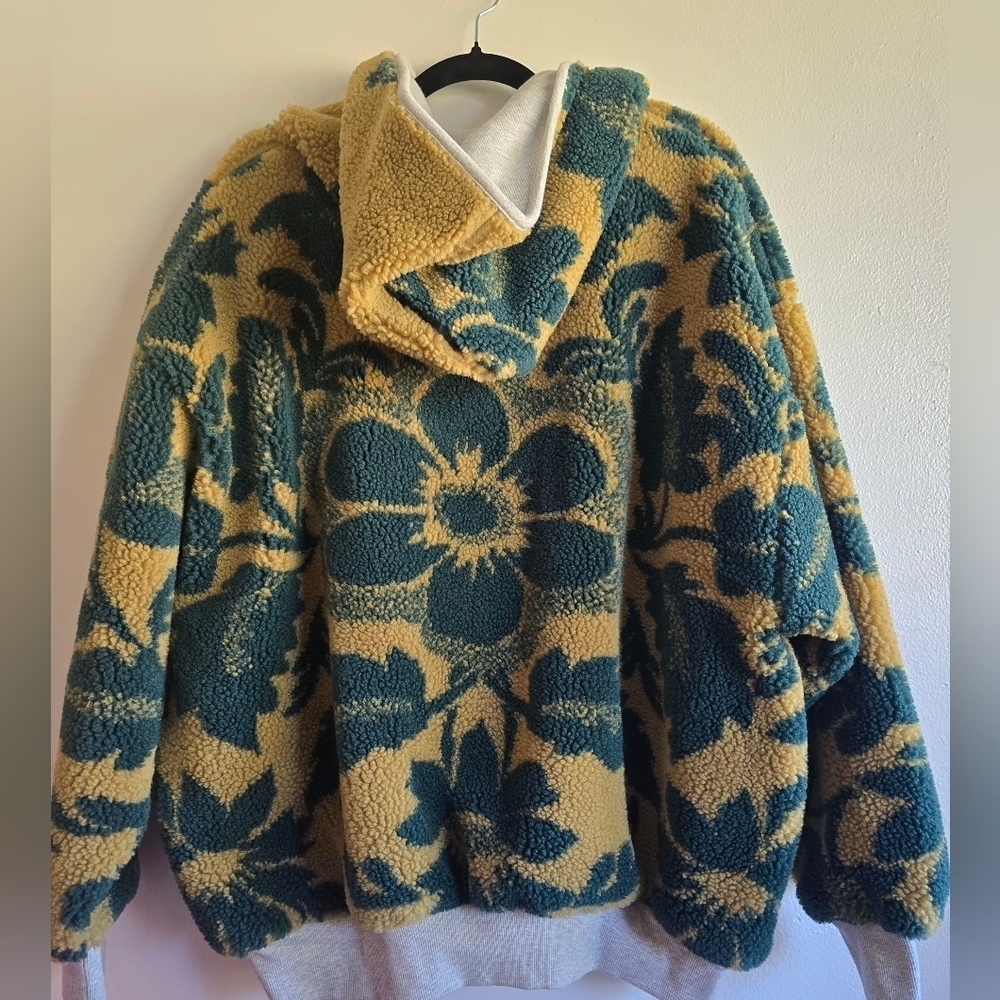 NWT! Free People We The Free, Canyon Moon Cardi Coat, Olive Combo, Size Small - Picture 4 of 10